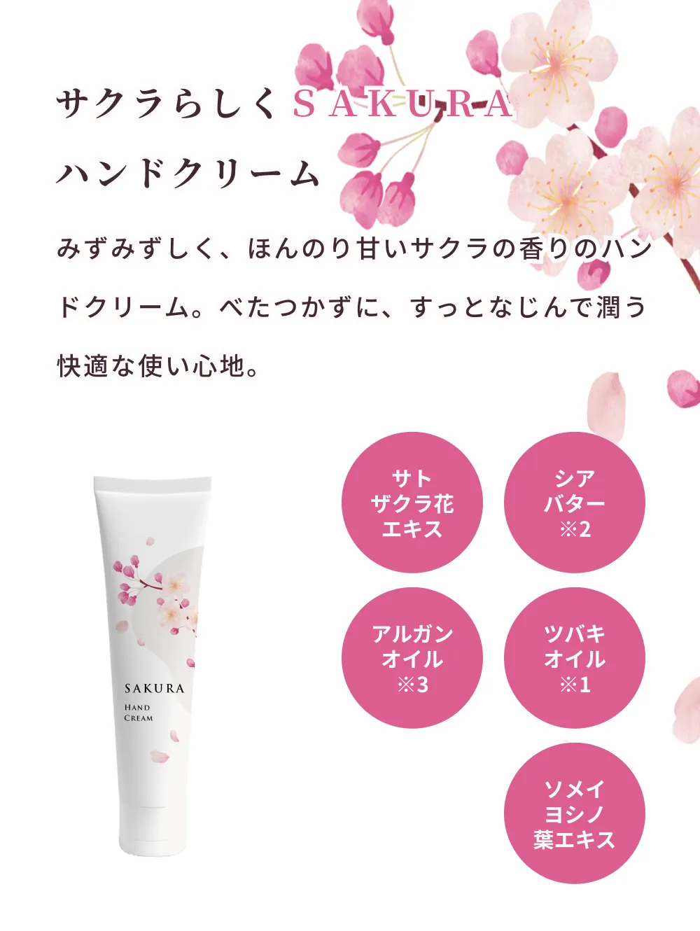 桜,桜 グッズ,桜 インテリア,桜 匂い,桜 フレグランス,ハンドクリーム,ボディケア